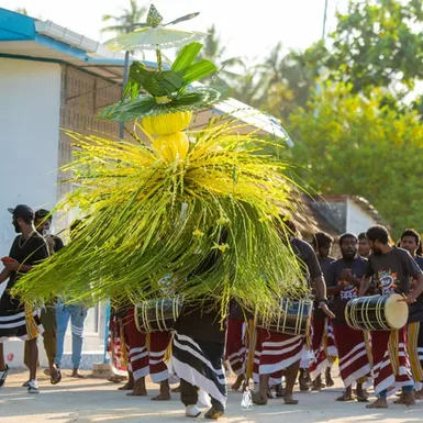 Thaara dance performance with traditional costume during a Maldivian festivity